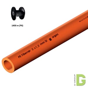 PE Mikrorør 8 x 1,8 mm, 1400m singlerør si/ri orange