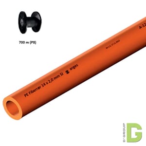 PE Mikrorør 14 x 2,0 mm, 700m singlerør si/ri orange