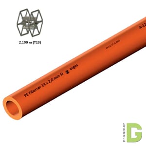 PE Mikrorør 14 x 2,0 mm, 2100m singlerør si/ri orange