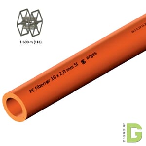 PE Mikrorør 16 x 2,0 mm, 1600m singlerør si/ri orange